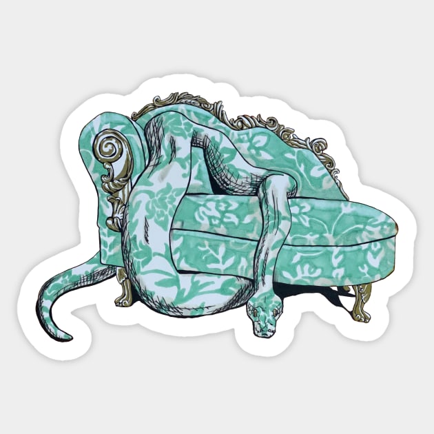 Snake Couch Sticker by RaLiz